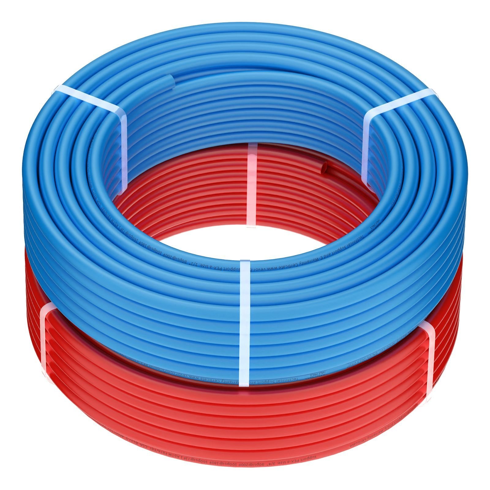 pex pipe 1/2 inch, 2 x 100 feet length pex a flexible pipe tubing for potable water, pex water lines for hot/cold water & easily restore, plumbing applications with free cutter, blue & red