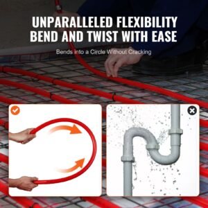 pex pipe 3/4 inch, 2 x 100 feet length pex a flexible pipe tubing for potable water, pex water lines for hot/cold water & easily restore, plumbing applications with free cutter, blue & red