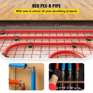 pex pipe, 7/8 inch x 500 ft pex tubing, non oxygen barrier red pex b pipe, flexible pex water line for rv sewer hose, plumbing, radiant heating