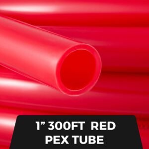 pex pipe tubing 1 inch 300ft pex tubing non barrier radiant water plumbing pipe pex b ?1" non barrier/300ft/red?