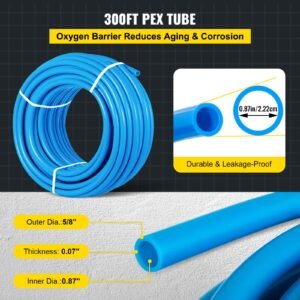 pex tubing, 1" pex pipe 300ft flexible pex hose non oxygen barrier pex tube coil 80 160psi pex water line blue pex piping for hot & cold water plumbing open loop radiant floor heating system