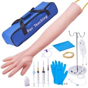 Phlebotomy Practice Kit, IV Venipuncture Intravenous Training Kit, High Simulation IV Practice Arm Kit with Carrying Bag, Practice and Perfect IV Skills, for Students Nurses and Professionals