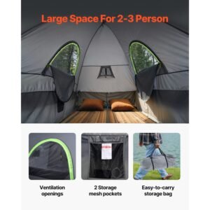 pickup truck tent, fits 5.0 5.2 ft truck tents for camping, waterproof pu2000 mm 2 3 person sleeping truck bed tent, sturdy truck bed camper shell with expandable awning, rainfly, storage bag