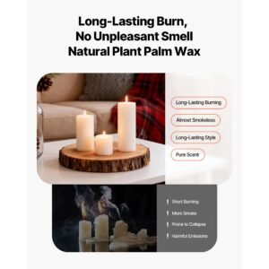 pillar candles and glass vases set 36 pcs, clear cylinder hurricane candle holders for wedding centerpieces, tall vase for table decor, wedding party, thanksgiving,white (2.56" x 4.7",5.9",7.9")