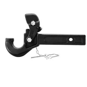 pintle hook, 20000 lbs towing capacity, pintle hitch receiver for 2 inch hitch hook military receiver, fits 2.5 to 3 inch lunette ring, 15.6 inch length, black powder coat, for various trailers