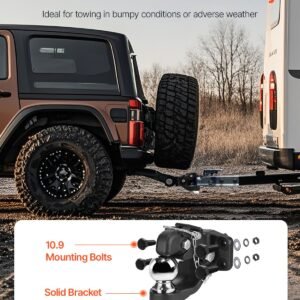 pintle hook, 30000 lbs towing capacity, trailer hitches receiver hook combination 2 5/16 inch hitch ball, fits 2.5 to 3 inch lunette ring with mounting kit, wear resistant, black powder coat