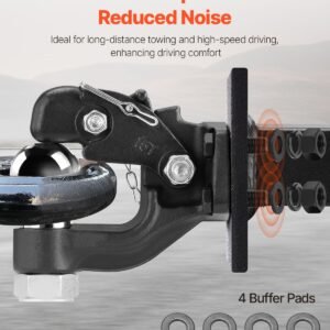 pintle hook, 30000 lbs towing capacity, trailer hitches receiver hook combination 2 5/16 inch hitch ball, fits 2.5 to 3 inch lunette ring with mounting kit, wear resistant, black powder coat