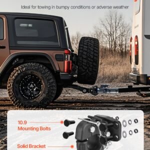 pintle hook, 30000 lbs towing capacity, trailer hitches receiver hook fits for 2.5 to 3 inch lunette ring with mounting kit, wear resistant, black powder coat, suitable for various vehicles