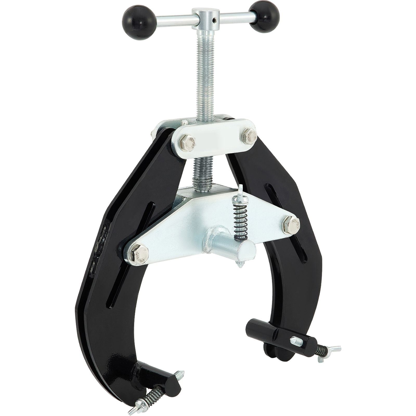 pipe clamp, 2 to 6 in, high strength ultra clamp with quick acting screws, steel pipe alignment tool with lightweight design, black
