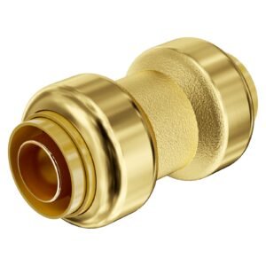 pipe fittings, 1/2" 12pcs brass pipe fittings, straight through push fit pipe connector brass air fittings, heavy duty plumbing fittings adapter for heating/shower systems, water pipes