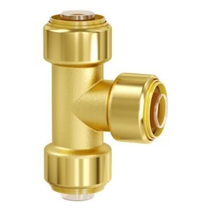 pipe fittings, 1/2" 12pcs tee brass pipe fittings, push fit pipe connector brass air fittings, heavy duty plumbing fittings adapter for heating/shower systems, water pipes