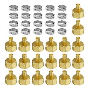 Pipe Fittings, 1/2" 20PCS Brass Pipe Fittings, Clamp-style 1/2 NPT Internal Thread Pipe Connector Brass Air Fittings, Heavy Duty Plumbing Fittings NPT Adapter for Heating/Shower Systems
