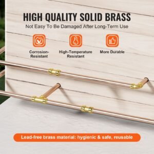 pipe fittings, 1/2" 25pcs (10xstraight, 10xelbows, 5xtees) brass pipe fittings, push fit pipe connector brass air fittings, plumbing fittings adapter for heating/shower systems, water pipes