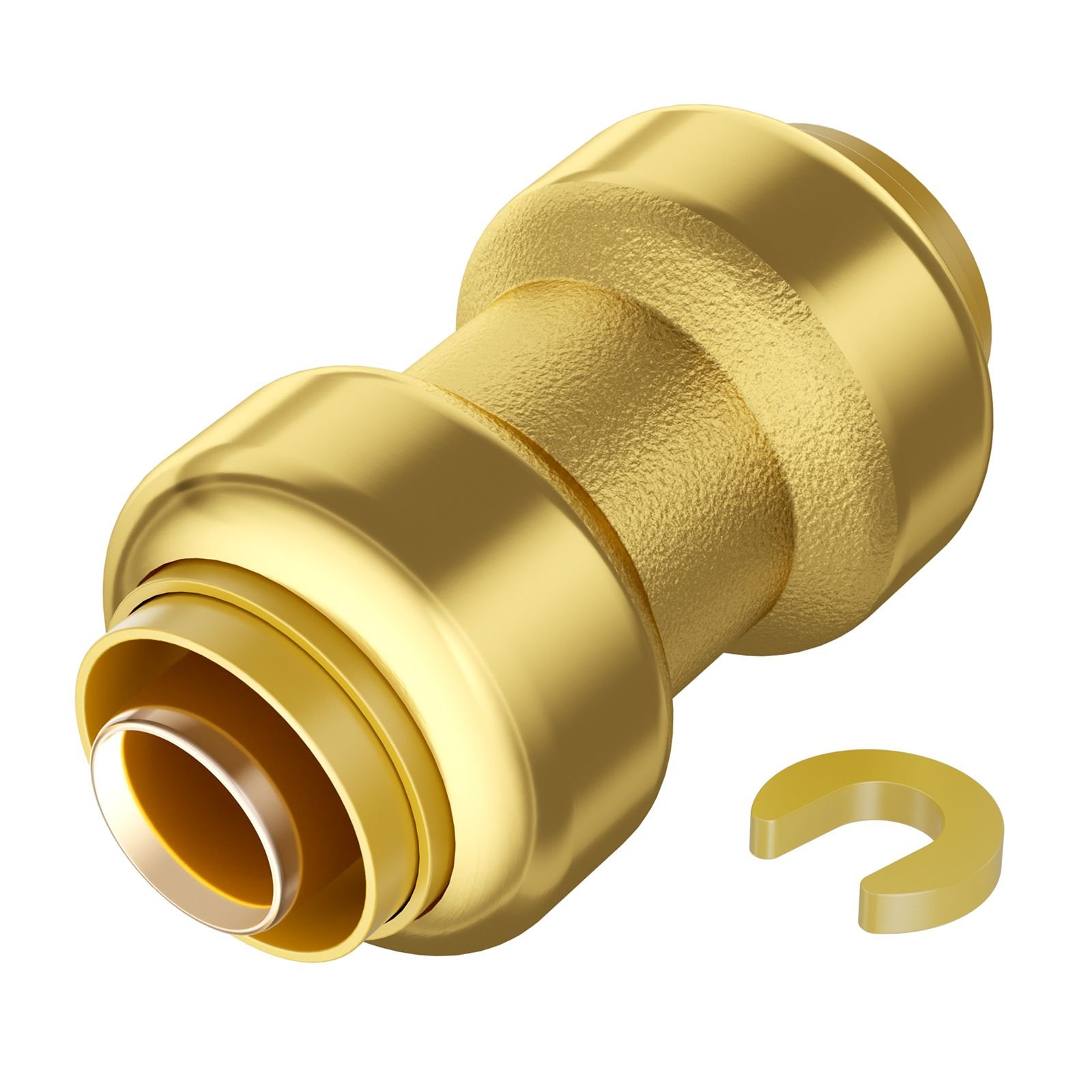 pipe fittings, 3/4" 12pcs brass pipe fittings, straight through push fit pipe connector brass air fittings, heavy duty plumbing fittings adapter for heating/shower systems, water pipes