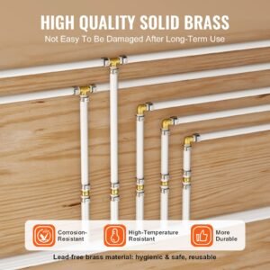 pipe fittings, 3/4" 50pcs brass pipe fittings, clamp style straight through pipe connector brass air fittings, heavy duty plumbing fittings tube adapter for heating/shower systems,water pipes