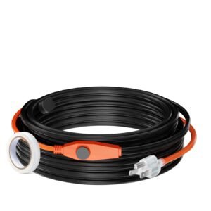 Pipe Heating Cable, 80FT 7W/FT Heat Tape for Pipes with Built-in Thermostat, Water Pipe Heat Cable Protects PVC Hose, Metal and Plastic Pipe from Freezing