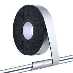 pipe insulation wrap, 32.8 ft x 2 inch pipe insulation tape with aluminum foil layer, self adhesive foam and foil pipes wrap for freeze protection, heat & cold resistant for outdoor indoor use