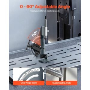 pipe notcher, tubing notcher for 1/2 to 2 inch pipes, pipe & tube notcher with 0 to 60° adjustable angle for metal, pvc, wood pipes, ideal for repair shops, home projects, metalworking