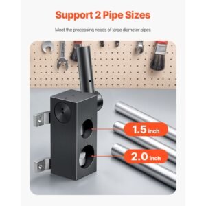 pipe notcher, tubing pipe notcher for 1.5/2 inch pipes, steel pipe and tube notcher with long handle for auto repair, construction, metalworking, support horizontal/vertical operation