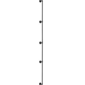Pipe Stair Handrail, 13FT Staircase Handrail, 440LBS Load Capacity Carbon Steel Pipe Handrail, Industrial Pipe Handrail with Wall Mount Support, Round Corner Wall Handrailing for Indoor, Outdoor