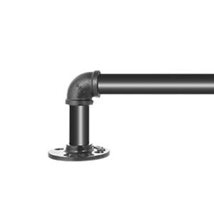 pipe stair handrail, 8ft staircase handrail, 440lbs load capacity carbon steel pipe handrail, industrial pipe handrail with wall mount support, round corner wall handrailings for indoor, outdoor
