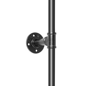 pipe stair handrail, 8ft staircase handrail, 440lbs load capacity carbon steel pipe handrail, industrial pipe handrail with wall mount support, round corner wall handrailings for indoor, outdoor