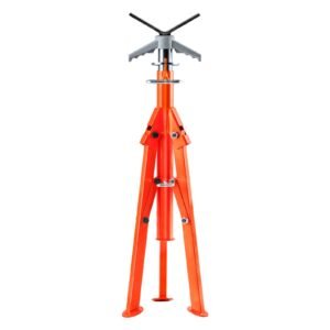 pipe stand, 2500lbs heavy duty pipe jack stands, 27.2" 52" height adjustable v head pipe stand, 45# steel folding jack stand for 1/2 12 inches pipes