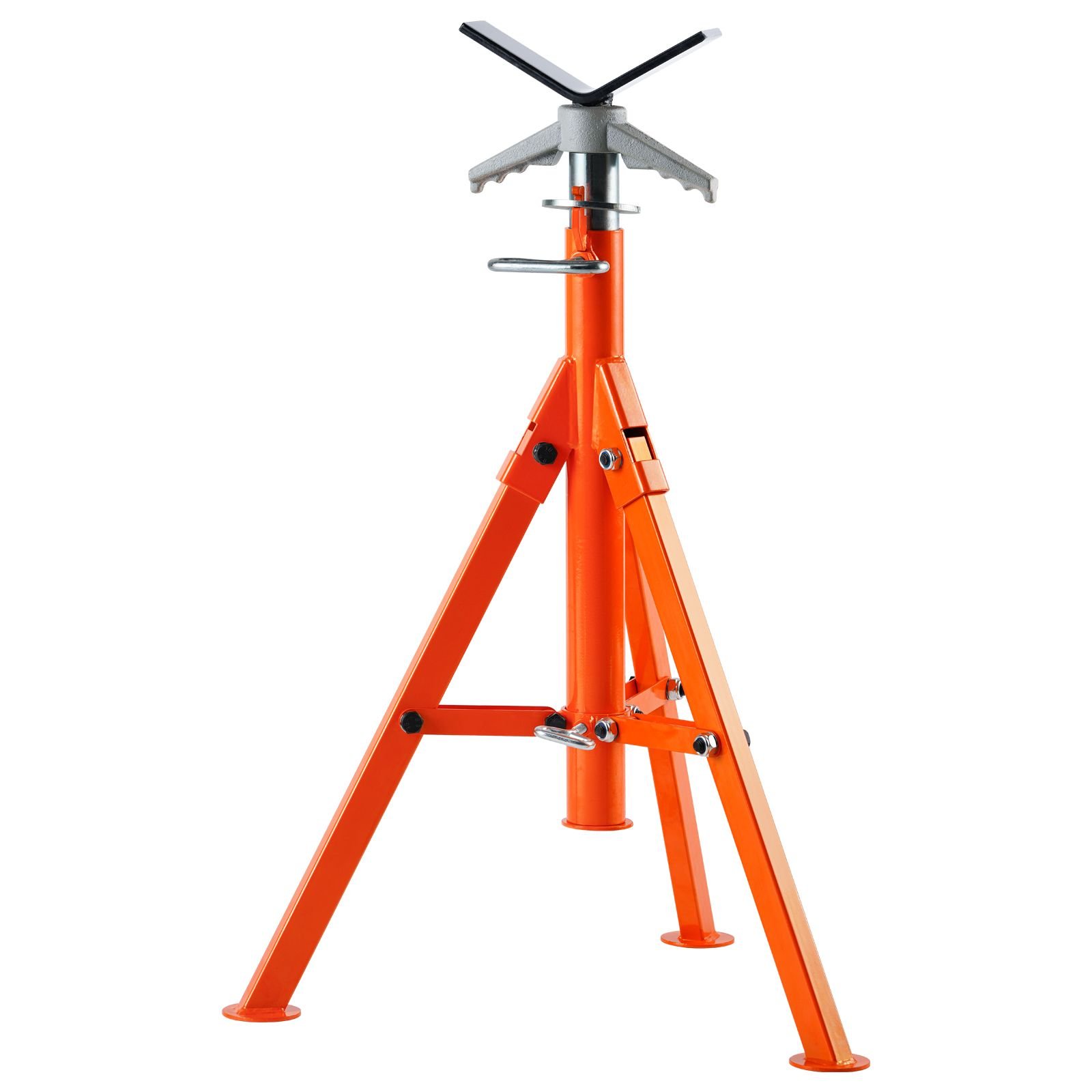 pipe stand, 2500lbs heavy duty pipe jack stands, 27.2" 52" height adjustable v head pipe stand, 45# steel folding jack stand for 1/2 12 inches pipes