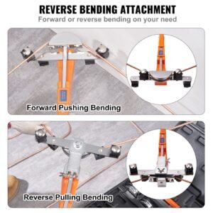 pipe tube bender, 1/4" 7/8" o.d. ratcheting tubing bender, 90° forward/reverse pipes bending tools with 7 dies and pipe cutter for hvac air conditioning refrigerator repair