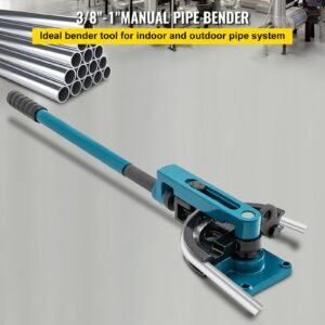 pipe tube bender, 3/8" to 1" manual pipe tube bender, with 7 dies, heavy duty tube bender tubing of steel metal copper, for repair shops, blue