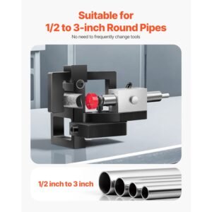 pipe tube notcher, 1/2 to 3 inch tubing notcher with 0 to 50° adjustable angle, pipe and tube notching tool for repair shops, home projects, metalworking