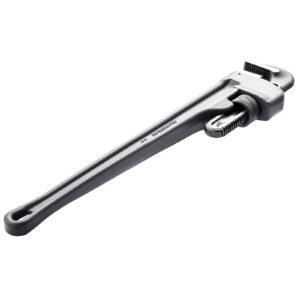 pipe wrench, 24" aluminum straight pipe wrench, adjustable plumbing wrench, with high strength jaw and ergonomic handle, easy to carry, hangable design, for water pipes, automotive repairs