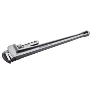 pipe wrench, 24" aluminum straight pipe wrench, adjustable plumbing wrench, with high strength jaw and ergonomic handle, easy to carry, hangable design, for water pipes, automotive repairs