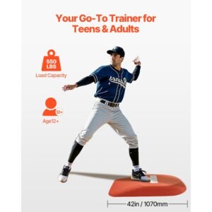 pitching mound, portable baseball game mound, 42 in indoor outdoor pitching practice and training equipment, one piece softball pitching aids with antifade turf and pitching rubber