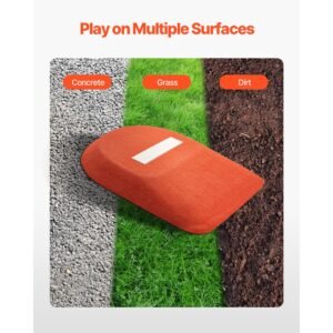 pitching mound, portable baseball game mound, 42 in indoor outdoor pitching practice and training equipment, one piece softball pitching aids with antifade turf and pitching rubber