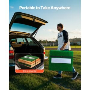 pitching mound, portable baseball pitcher's mound, 85 in indoor outdoor pitching practice and training equipment, softball pitching aids with antifade turf, pitching rubber, adjustable base