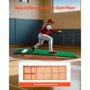 pitching mound, portable baseball pitcher's mound, 85 in indoor outdoor pitching practice and training equipment, softball pitching aids with antifade turf, pitching rubber, adjustable base