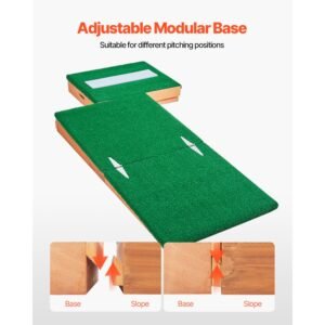 pitching mound, portable baseball pitcher's mound, 85 in indoor outdoor pitching practice and training equipment, softball pitching aids with antifade turf, pitching rubber, adjustable base