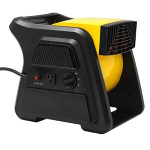 pivoting utility fan, 600 cfm high velocity floor blower for drying, cooling, ventilating, exhausting, 300° blowing angle air mover, portable carpet dryer fan for home, work shop
