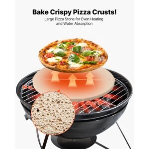 pizza stone 16 in round pizza stone 067 thick extra large baking stone with rack stand 1450 fahrenheit heat resistant cooking stones for kitchen oven baking pizzas bbq grill 1.jpg