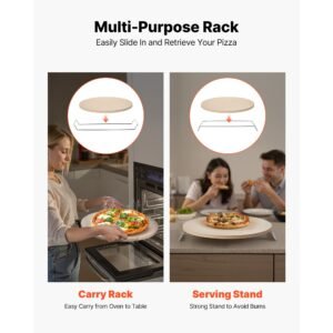 pizza stone 16 in round pizza stone 067 thick extra large baking stone with rack stand 1450 fahrenheit heat resistant cooking stones for kitchen oven baking pizzas bbq grill 3.jpg