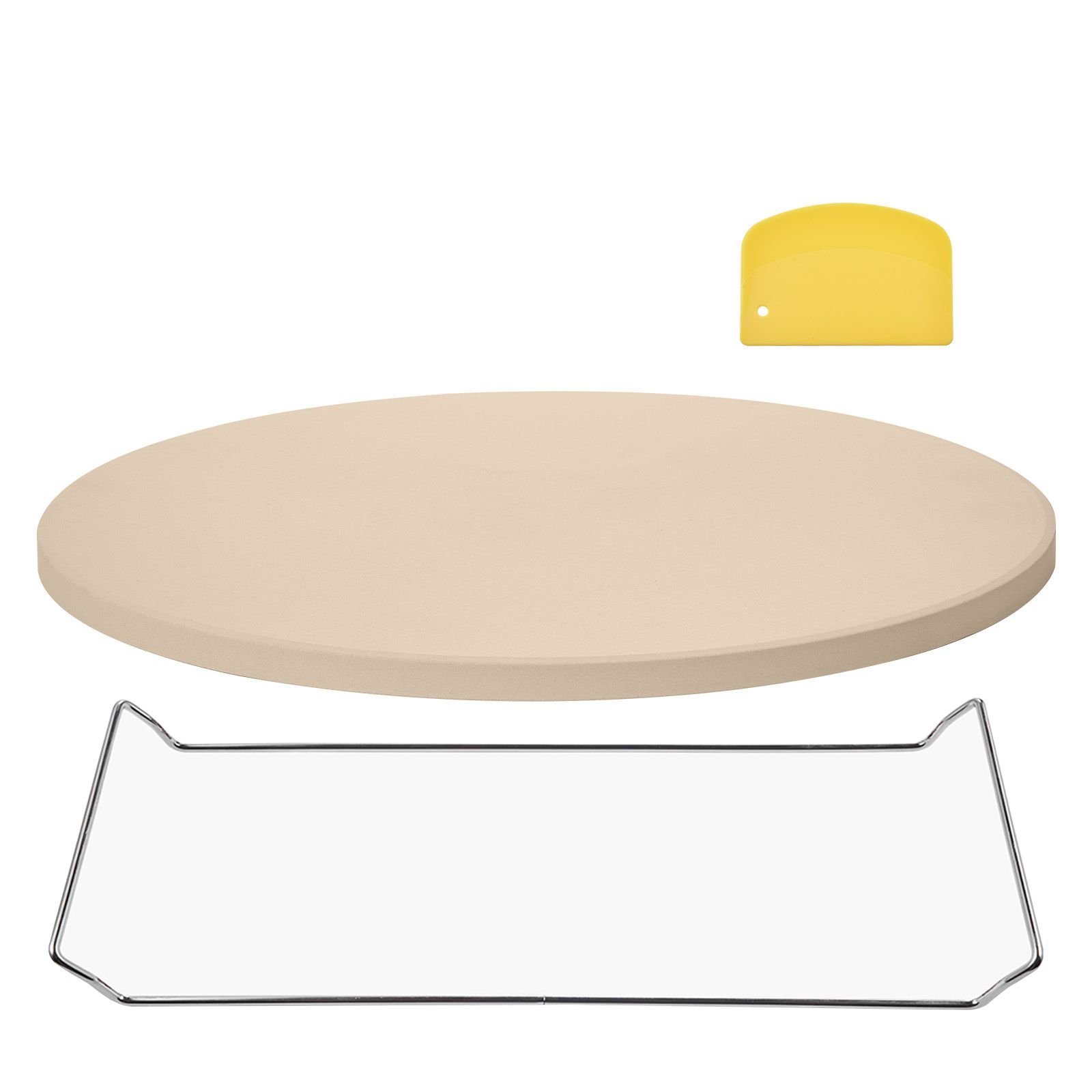 pizza stone 16 in round pizza stone 067 thick extra large baking stone with rack stand 1450 fahrenheit heat resistant cooking stones for kitchen oven baking pizzas bbq grill.jpg
