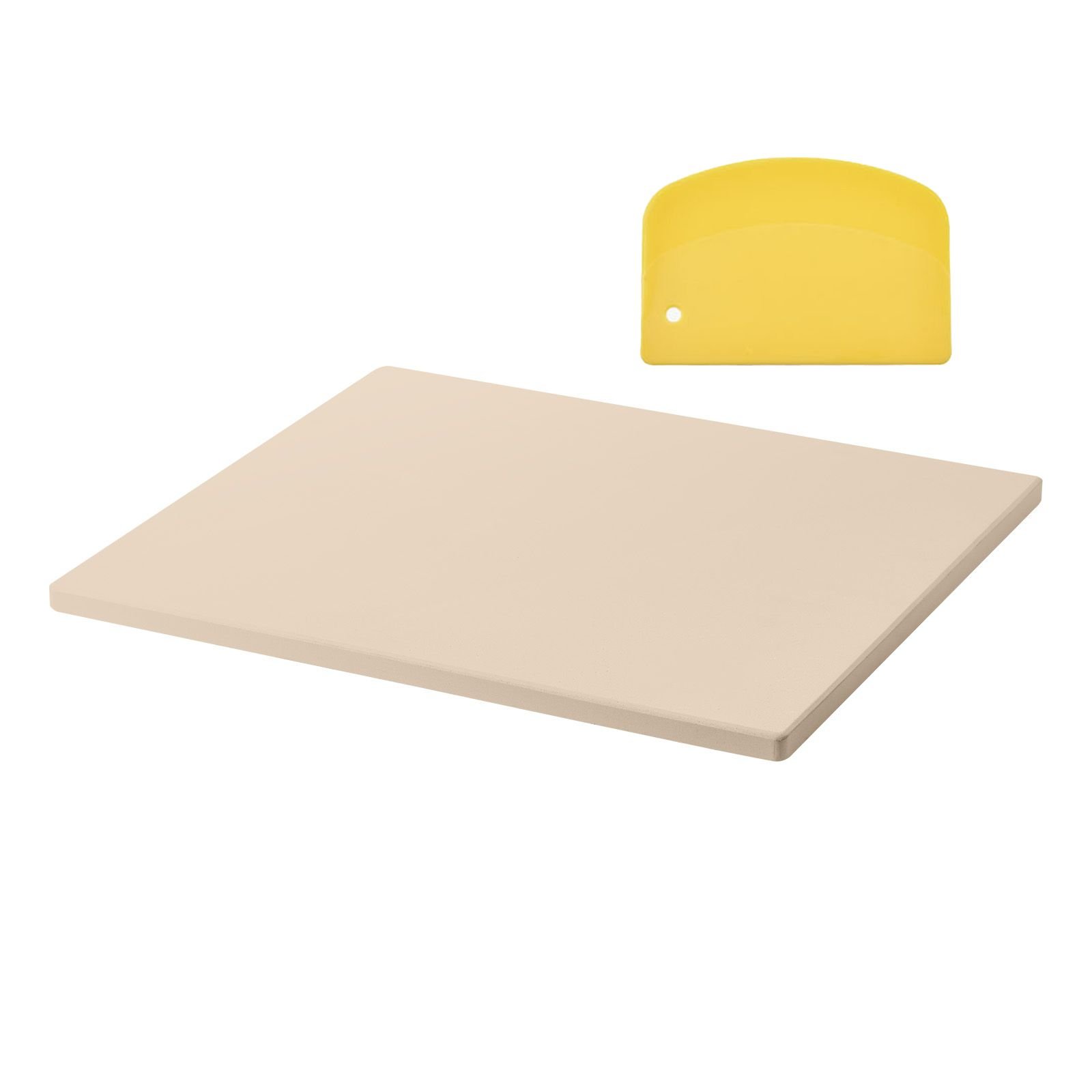 pizza stone, 16 x 14 x 0.6 inch rectangular cordierite pizza stone, large baking stone with scraper, 1450fahrenheit heat resistant cordierite cooking stones for kitchen bake oven, bbq grilling