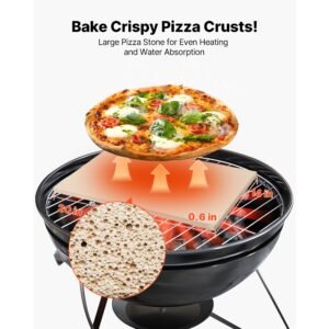 pizza stone, 20 x 14 x 0.6 in rectangular cordierite pizza stone, 1450fahrenheit heat resistant cook stone, extra large baking stone with metal peel, scraper, for kitchen bake oven, bbq grill