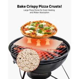 pizza stone, 20 x 14 x 0.67 in rectangular pizza stone, extra large baking stone with scraper, 1450fahrenheit heat resistant cordierite, for oven, bbq griller, baking bread & pizza