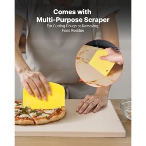 pizza stone, 20 x 14 x 0.67 in rectangular pizza stone, extra large baking stone with scraper, 1450fahrenheit heat resistant cordierite, for oven, bbq griller, baking bread & pizza