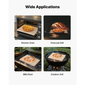 pizza stone, 20 x 14 x 0.67 in rectangular pizza stone, extra large baking stone with scraper, 1450fahrenheit heat resistant cordierite, for oven, bbq griller, baking bread & pizza