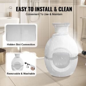 plant cat litter box, smart odor control system, hidden cat litter box with 9.48 in large entrance, lighting decoration & sturdy abs material, fit for living room/corner/outdoor pool/patio