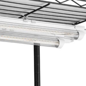 plant shelf with grow light, 5 tier indoor plant stand, 71 in tall plants display rack with wheels & 4/9/14h timer, 80w t5 led full spectrum grow lights, flower pot holder for seed starting