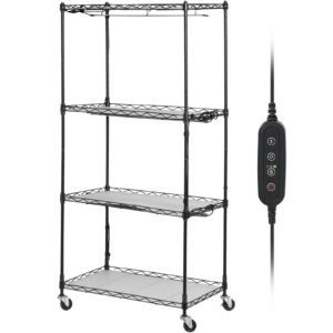 plant stand with grow light, 4 tier plant shelf with 45w full spectrum grow light, 3 mode plant light with timer and wheel for seed starting, metal grow light shelf for indoor plants